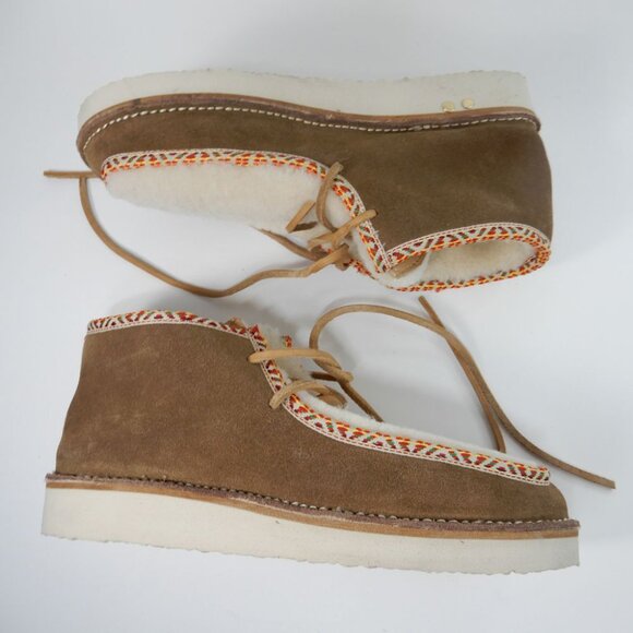 Beek Alpine Swift Ankle Boots Lace up Bootie Size 7 Suede Shearling Brown NEW - Picture 10 of 15